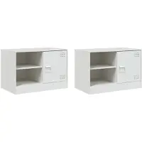 vidaXL Tv-meubelen 2 st 67x39x44 cm staal wit