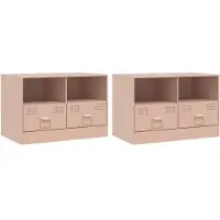 vidaXL Tv-meubelen 2 st 67x39x44 cm staal roze