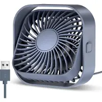 TOPK Mini ventilator - Ventilator USB – Bureau Ventilator - Tafelventilator – Stille Ventilator – Bed Ventilator- Aircooler - 360º - Grijs