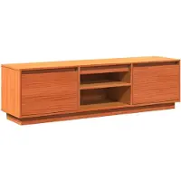 vidaXL Tv-meubel 140x35x40 cm massief grenenhout wasbruin