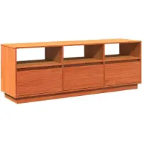 vidaXL Tv-meubel 140x37x50 cm massief grenenhout wasbruin