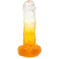 Kiotos Cox Color - Gekleurde Dildo 07 - 18 x 4 cm - Transparant/Geel