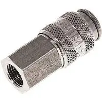 Parker RVS 316L DN 5 Luchtkoppeling Snelkoppeling G 1/8 inch Binnendraad Double Shut-Off