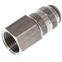 Parker RVS 316L DN 5 Luchtkoppeling Snelkoppeling G 3/8 inch Binnendraad Double Shut-Off