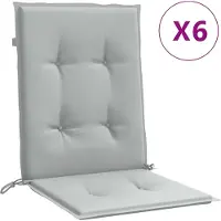 vidaXL Stoelkussens 6 st lage rug 100x50x4 cm stof lichtgrijs