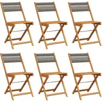 vidaXL Tuinstoelen 6 st inklapbaar massief acaciahout grijs