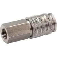 Parker RVS 316L DN 7.8 Luchtkoppeling Snelkoppeling G 3/8 inch Binnendraad Double Shut-Off