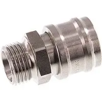 Tameson RVS DN 7.2 (Euro) Luchtkoppeling Snelkoppeling G 1/2 inch Buitendraad Double Shut-Off