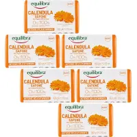 Equilibra Goudsbloem (Calendula) Plantaardige Blokzeep – Voordeelverpakking 6 x 100g - Luxe Handzeep - Kalmerend en Huidherstellend - Zonder SLES en Parabenen