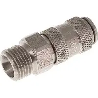 Tameson RVS DN 2.7 (Micro) Luchtkoppeling Snelkoppeling G 1/8 inch Buitendraad Double Shut-Off