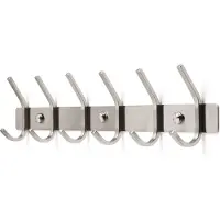 TOJ Wandkapstok Met 12 Haken - Muur / Wand Kapstok - Design Muurkapstok - 46CM - RVS - Zilver
