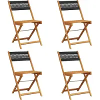 vidaXL Tuinstoelen 4 st inklapbaar massief acaciahout zwart