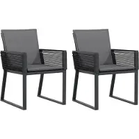 vidaXL Tuinstoelen 2 st met kussens poly rattan zwart
