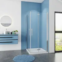 Sanexo Douchecabine Rechthoek Poppy 90x80 Dubbele Vouwdeur 6mm Helder Glas Antikalk Chroom
