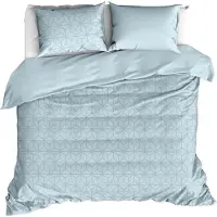 De Witte Lietaer Dekbedovertrek Skyscraper Ice Blue Satijn-200 x 200 / 220 cm | 2-Persoons