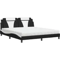 vidaXL Bed "Viana" met matras kunstleer zwart en wit 180x200 cm