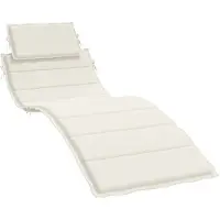 vidaXL Ligbedkussen 186x58x4 cm stof gemêleerd crèmekleurig