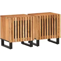 vidaXL Nachtkastjes 2 st 40x34x46 cm massief acaciahout