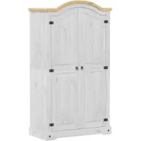 vidaXL Kledingkast Corona wit 102x52x186 cm massief grenenhout