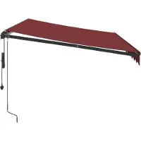 vidaXL Luifel automatisch uittrekbaar met LED's 350x250 cm bordeaux