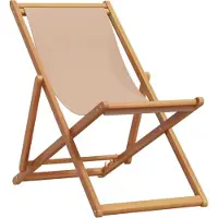 vidaXL Strandstoel inklapbaar massief eucalyptushout en stof taupe
