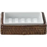 DECOR WALTHER Zeephouder Basket STS Rattan Donker Porselein Wit