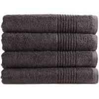 PHLOX Handdoeken Set 70x140 cm - 4 stuks - 600 g/m2 Zacht Katoen - Supreme Collectie - Antraciet