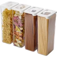 Orthex Keukenboxen set, 4 stuks, 2,25 liter, stapelbaar, BPA-vrij, vaatwasmachinebestendig, 12,5 x 9 x 28 cm