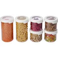 Orthex Biologisch afbreekbare opbergbox-set met 20% gerecycled materiaal, bestaande uit 4 stuks van 0,75 liter en 2 stuks van 1,45 liter, BPA-vrij en vaatwasmachinebestendig