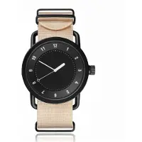 LGT JWLS Retro Herenhorloge van met Nylon Canvas Band Beige