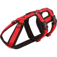 AnnyX hondentuig Safety FUN veiligheidstuig anti-ontsnapping maat M Zwart-Rood-geschikt voor borstomtrek 62 tot 74cm- taille omtrek 56 tot 66cm.