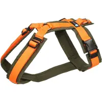 AnnyX Hondentuig - FUN - Speurtuig - Oranje - Legergroen - maat XL - Borstomvang 78-105cm - Gewicht hond 35-80 kg