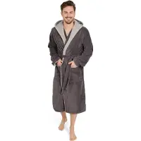 Blumtal Badjas Katoen - Katoenen Badjas - Zachte Badjas met Capuchon - 100% Katoen - Antraciet - Maat L