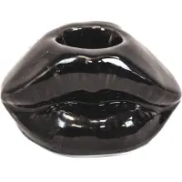 Housevitamin Lips Don't Lie Kandelaar - Zwart - 7x5,5x4cm Design Eyecatcher