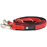 AnnyX verstelbare Hondenriem - FUN - Rood/Zwart - Lengte 3 meter - 2,5cm breed - politielijn - Trainingslijn - Voor middelgrote tot grote (sterke) honden