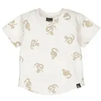 Babystyling baby T-shirt met all over print ecru/lichtbruin Jongens Stretchkatoen Ronde hals - maat 50/56