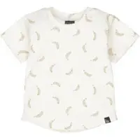 Babystyling baby T-shirt met all over print ecru/lichtbruin Jongens Stretchkatoen Ronde hals - maat 74/80
