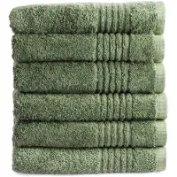 PHLOX Handtowel Set - 50x100 cm - 6 stuks - OEKO-TEX Made in Green - 600 g/m² katoen - groen