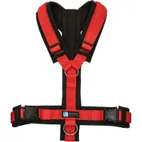 AnnyX hondentuig speurtuig- harnas Y-tuig-Zwart Rood- maat XL-geschikt voor borstomtrek 78 tot 96cm