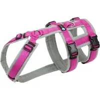 AnnyX hondentuig Safety FUN veiligheidstuig anti-ontsnapping maat M- GRIJS_ROSE-geschikt voor borstomtrek 62 tot 74cm- taille omtrek 56 tot 66cm.