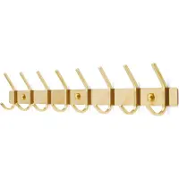 TOJ 16 Haaks Wandkapstok – 62cm - Muur / Wand Kapstok - Hangende Design Muurkapstok - Handdoekrek - RVS - Goud