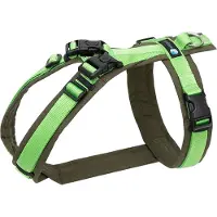 AnnyX Hondentuig Fun Open – Olijfgroen/Lichtgroen – Maat S – Ergonomisch Y-tuigje – Comfortabel, Verstelbaar & Niet over de kop – Voor middelgrote honden
