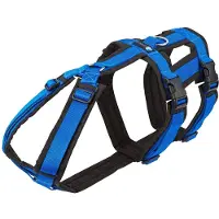 AnnyX Hondentuig - SAFETY - Veiligheidstuig - Anti-Ontsnappingstuig - Blauw/Zwart - maat M - Borstomvang 62-74 cm - Gewicht hond 20-34 kg