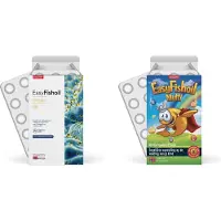 EasyFishoil Kinder & Volwassenen Vitamines Omega‑3 Voordeelpakket – Multi Grow + Adult – Visolie Gummies met Vitamines A, D, E, K2 & Omega‑3 – Voor Groei, Voedingsbalans & Vitaliteit