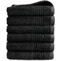 PHLOX Supreme Handdoeken - set van 6 - 600 g/m2 - Zwart (set van 6)