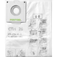 Festool FIS-CTH 26/3 Veiligheidsfilterzak 24 l stofklasse H 6 st. ( 2x 497541 ) voor mobiele stofafzuiger CTH 26