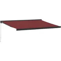 vidaXL Luifel handmatig uittrekbaar 400x300 cm bordeauxrood
