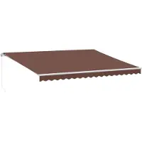 vidaXL Luifel handmatig uittrekbaar met LED 450x350 cm bruin