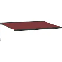 vidaXL Luifel handmatig uittrekbaar 500x300 cm bordeauxrood