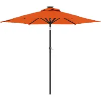 vidaXL Parasol met stalen paal 225x225x212 cm terracottakleurig
